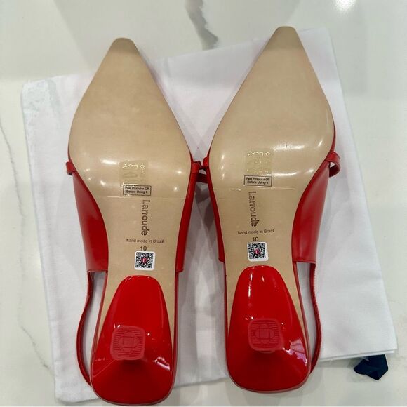 LARROUDE Ines Pump in Scarlet Leather NEW IN BOX! - Picture 8 of 14